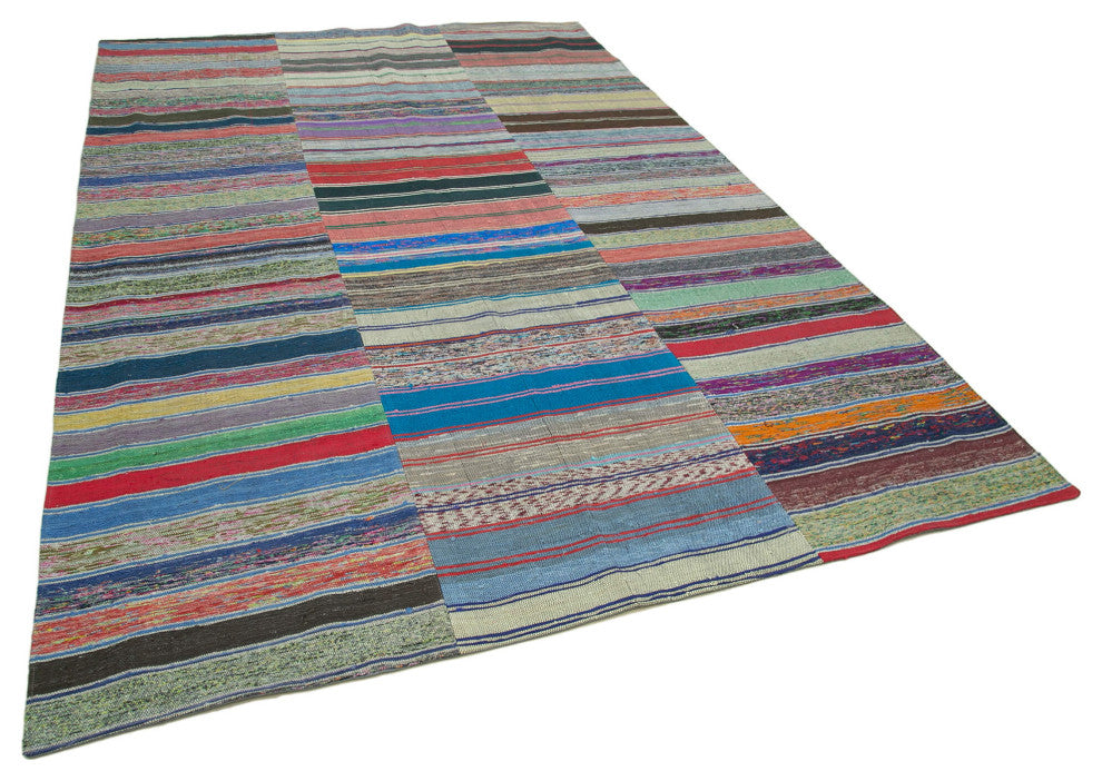 Rug N Carpet - Handmade Oriental 7' 3'' x 11' 2'' Unique Patchwork Kilim Rug