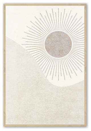 Raw Maple 24" x 36" Sun and Moon, Set of 2 Framed Print