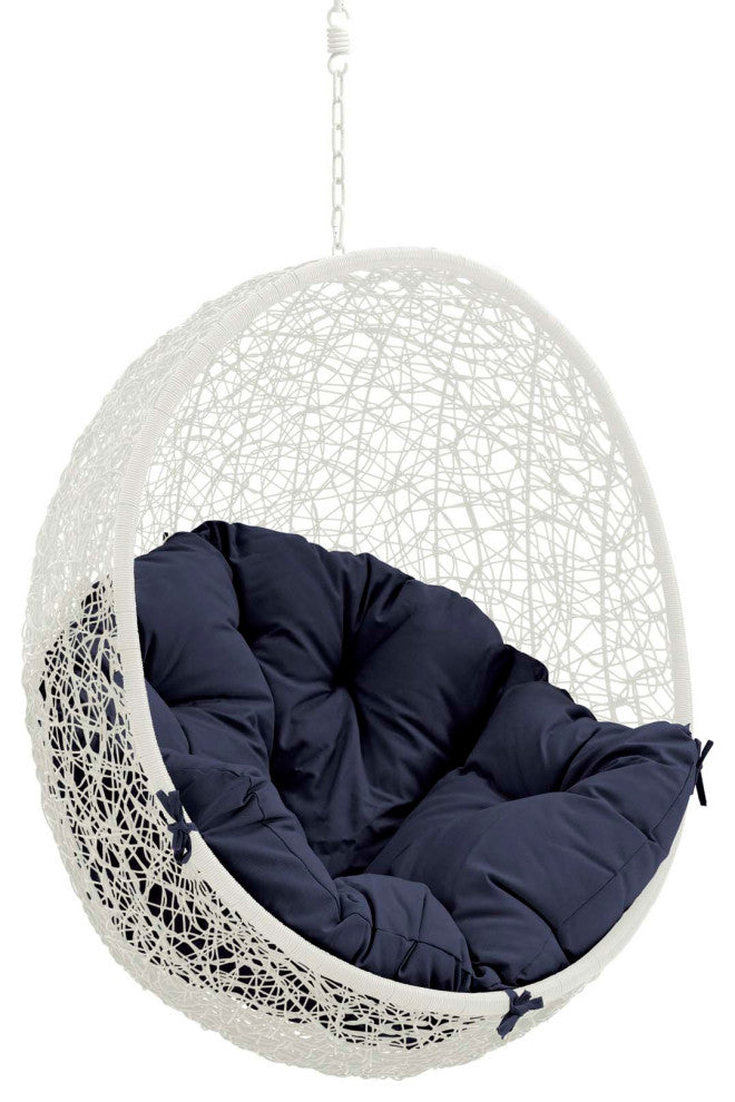 White Navy Hide Outdoor Patio Swing Chair Without Stand