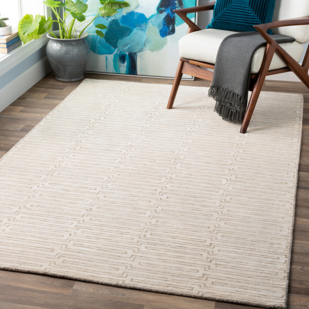 Surya Platinum PLAT-9000 Modern Area Rug, Khaki, 9' x 13' Rectangle