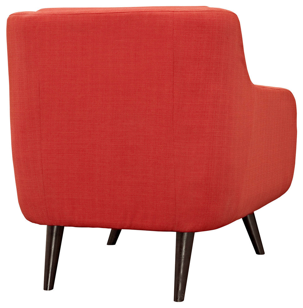 Modern Atomic Red Verve Upholstered Armchair