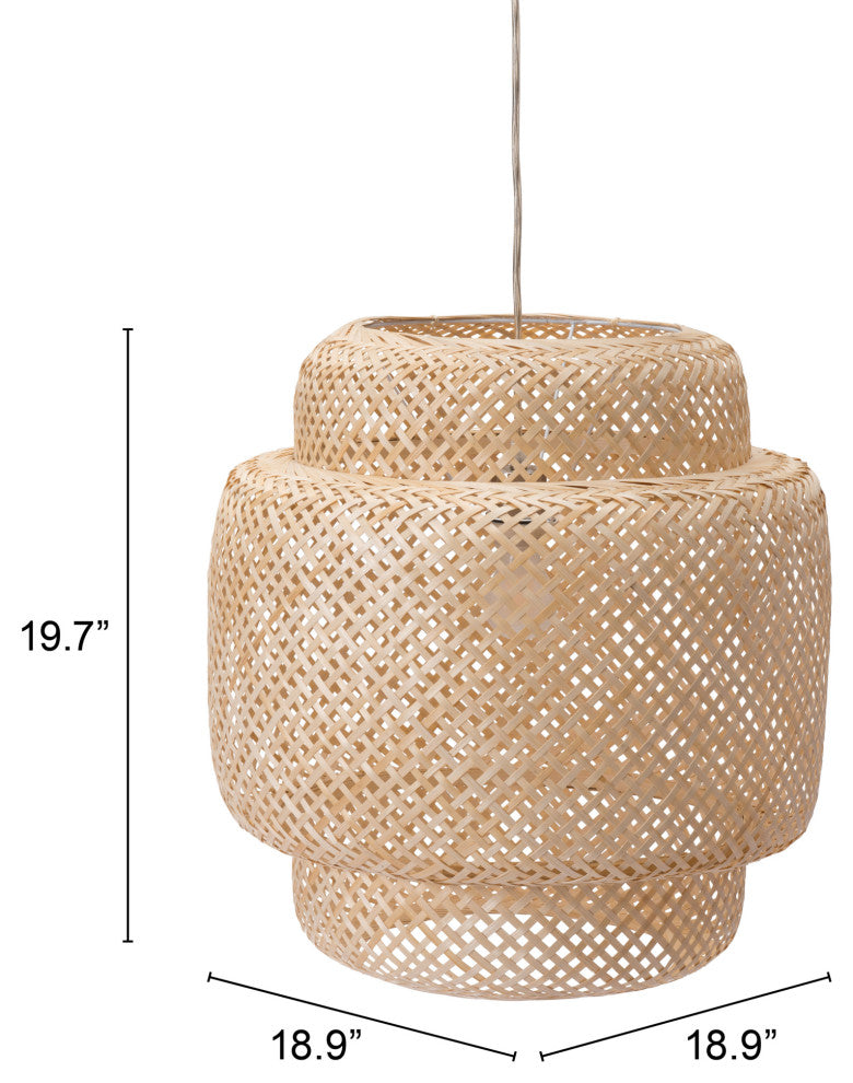 Pendant Ceiling Light Fixture, Wood, Natural, Kitchen Lounge Cafe Bistro Lobby
