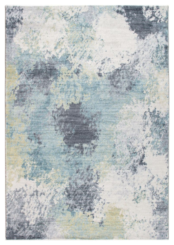 KAS Roxy 2806 Blue/Yellow Nebula Area Rug, 7'6"x10'