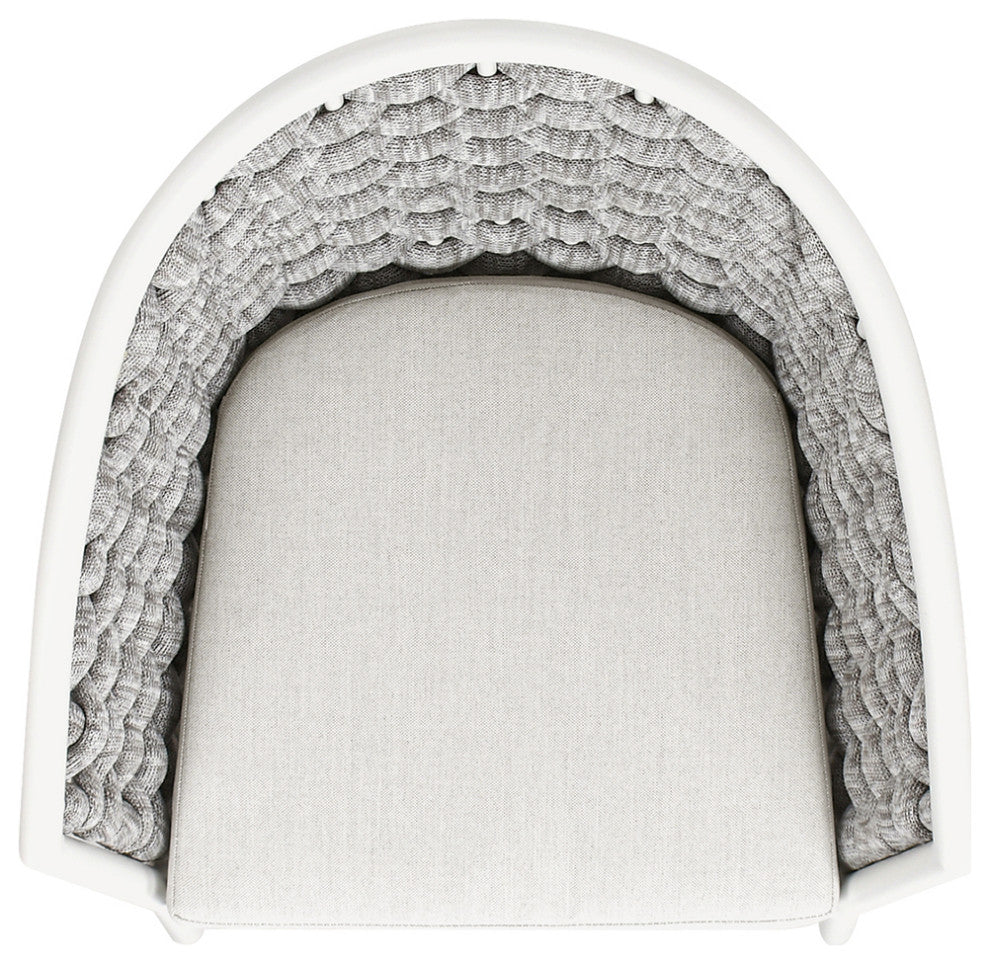 Rowan 24" Weaving Rope Outdoor Patio Dining Chairs, Set of 2, Optic White Acrylic