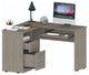 L-Shaped Desk, Large Worktop With Ample Storage Space & Keyboard, Light Gray, Light Gray