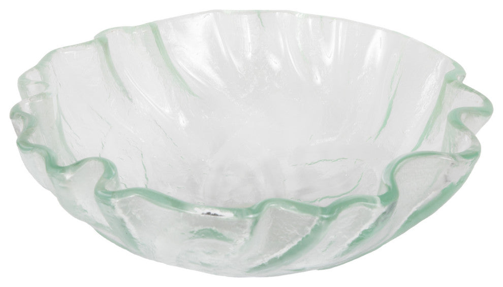 Eden Bath EB_GS11 Bathroom Clear Freeform Wave Tempered Glass Vessel Sink