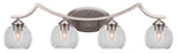 Zilo 4 Light Bath Bar Shown, Graphite Finish With 5.75" Clear Bubble Glass