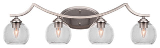 Zilo 4 Light Bath Bar Shown, Graphite Finish With 5.75" Clear Bubble Glass