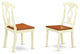 Napoleon Styled Chair With Wood Seat Set of 2, Buttermilk and Cherry