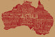 1-World Text Map Wall Mural, Red Wine, 8 panel, 166x89"