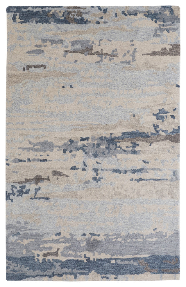 Weave & Wander Everley Wool Rug, Ivory Sand/Ice Blue, Rug, 8'x10'