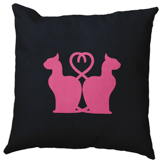 Halloween Cats Accent Pillow, Tickled Pink, 16"x16"