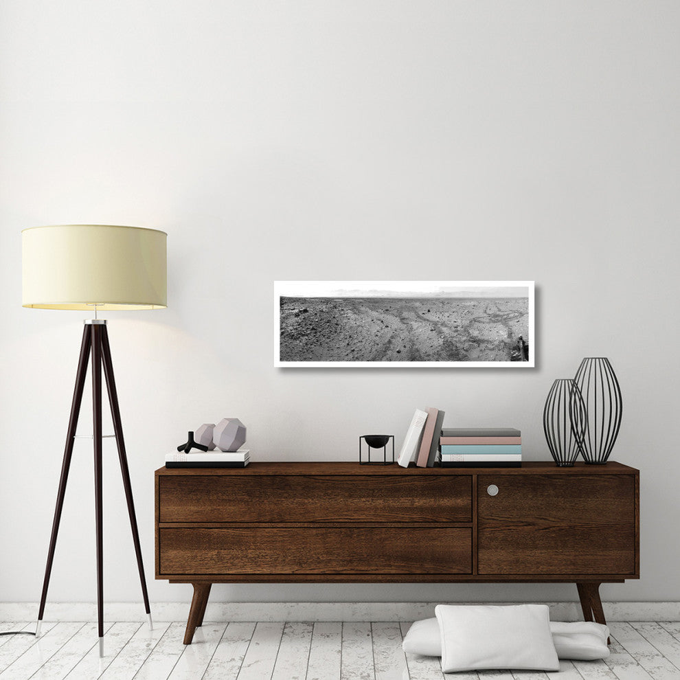 "Mars Gale Crater with Tire Tracks - Panoramic Mosaic, 2014" Paper Art, 46"x15"