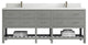 Parker 84 Double Sink Bath Vanity in Elephant Skin Gray  1.5" White Quartz