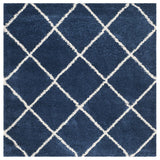 Safavieh Hudson Shag Sgh281C Shag Rug, Navy/Ivory, 5'0"x5'0" Square