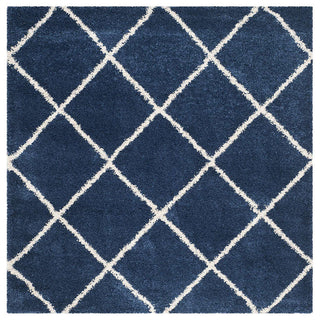 Safavieh Hudson Shag Sgh281C Shag Rug, Navy/Ivory, 5'0"x5'0" Square