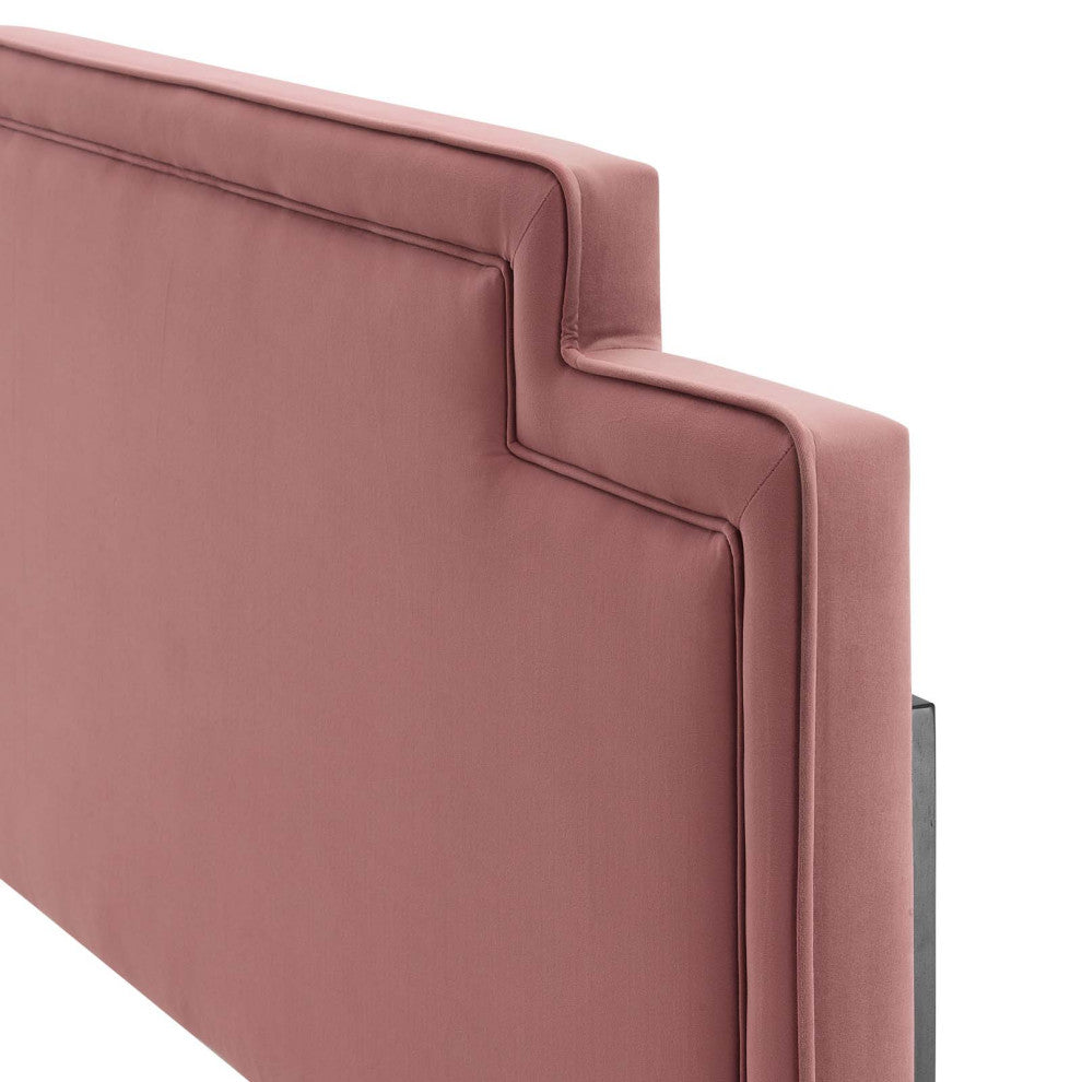Headboard, Twin Size, Pink, Velvet, French, Mid Century Bedroom Guest Suite