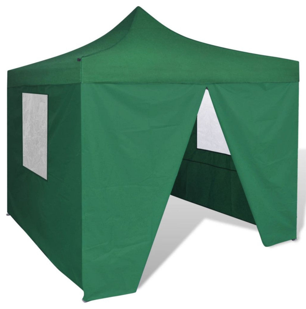vidaXL Green Foldable Tent 9.8'x9.8' with 4 Walls
