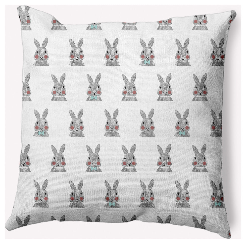 Bunny Fluffle Easter Decorative Throw Pillow, Wave Top Blue, 26x26"