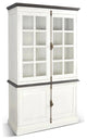 White Buffet and Hutch With Glass Doors