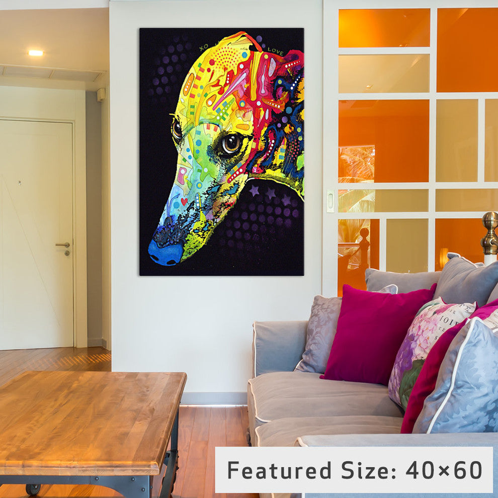 "Greyhound" Wrapped Canvas Art Print, 18x12x1.5