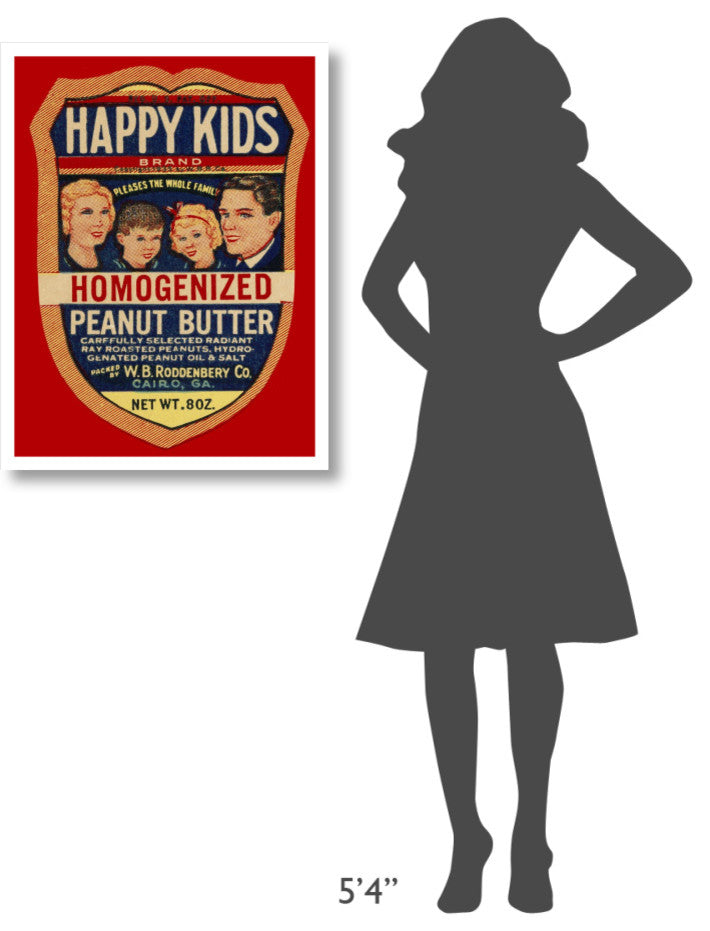 "Happy Kids Homogenized Peanut Butter" Print by Retrolabel, 25"x32"