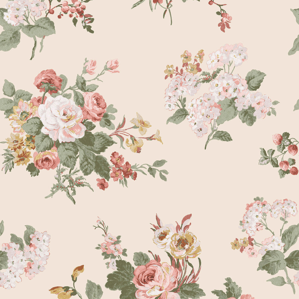 Laura Ashley Rosemore Wallpaper, Pale Sable