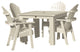 Muskoka 5-Piece Square Bistro Dining Set, Weathered Acorn, Whitewash