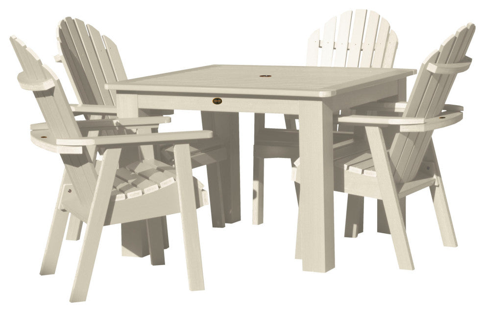 Muskoka 5-Piece Square Bistro Dining Set, Weathered Acorn, Whitewash