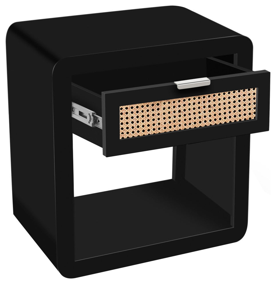 Langham Night Stand, Black, Large