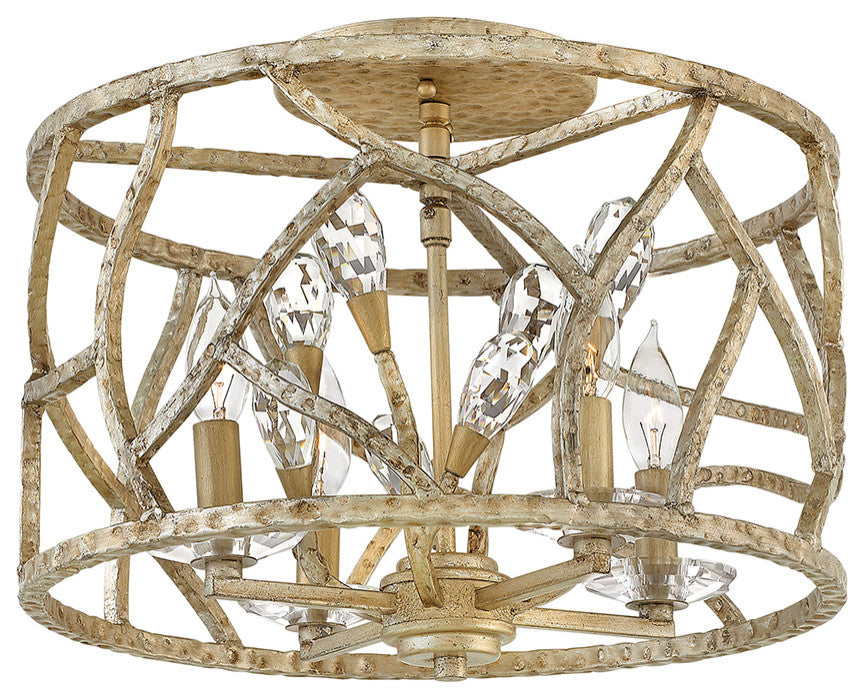 Foyer Eve Semi Flush in Champagne Gold