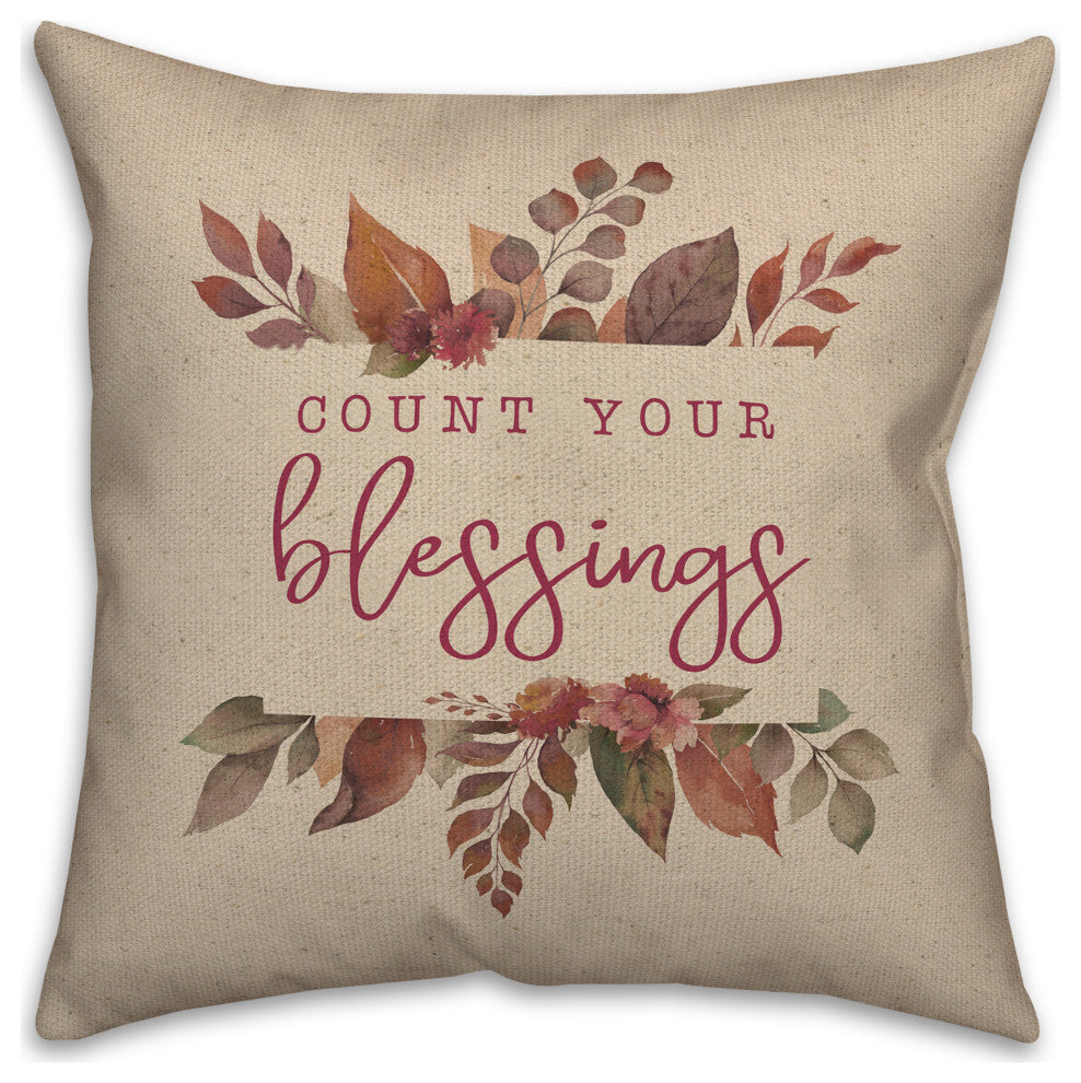 Count Your Blessings 5 20"x20" Spun Poly Pillow