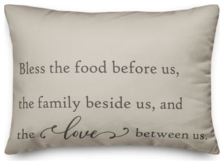 Bless the Food Before Us 14"x20" Spun Poly Pillow