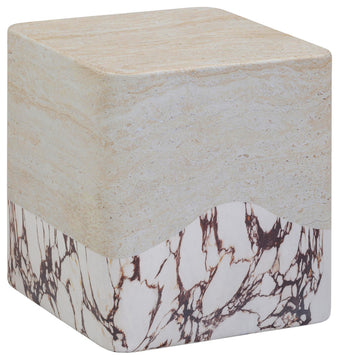 Brut Travertine & Breccia Concrete Indoor/Outdoor Side Table