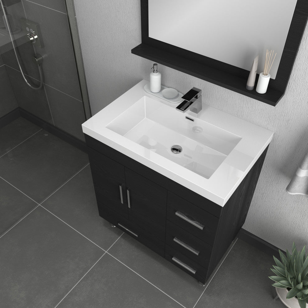 Ripley 30" Modern Bathroom Vanity Set, Black