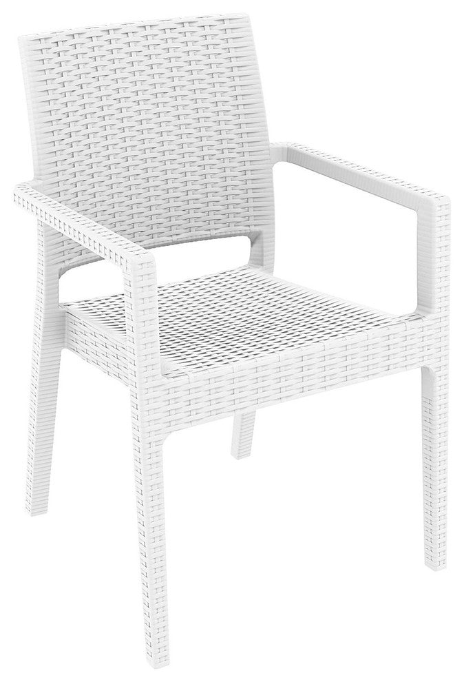 Compamia Ibiza 7-Piece Extendable Wickerlook Dining Set, White