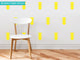 Four Triangle Arrow Fabric Wall Decals, Set of 32, Yellow