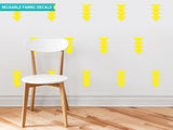 Four Triangle Arrow Fabric Wall Decals, Set of 32, Yellow