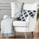 Dark Jewels Luxury Throw Pillow in Black and White, 12"x25"