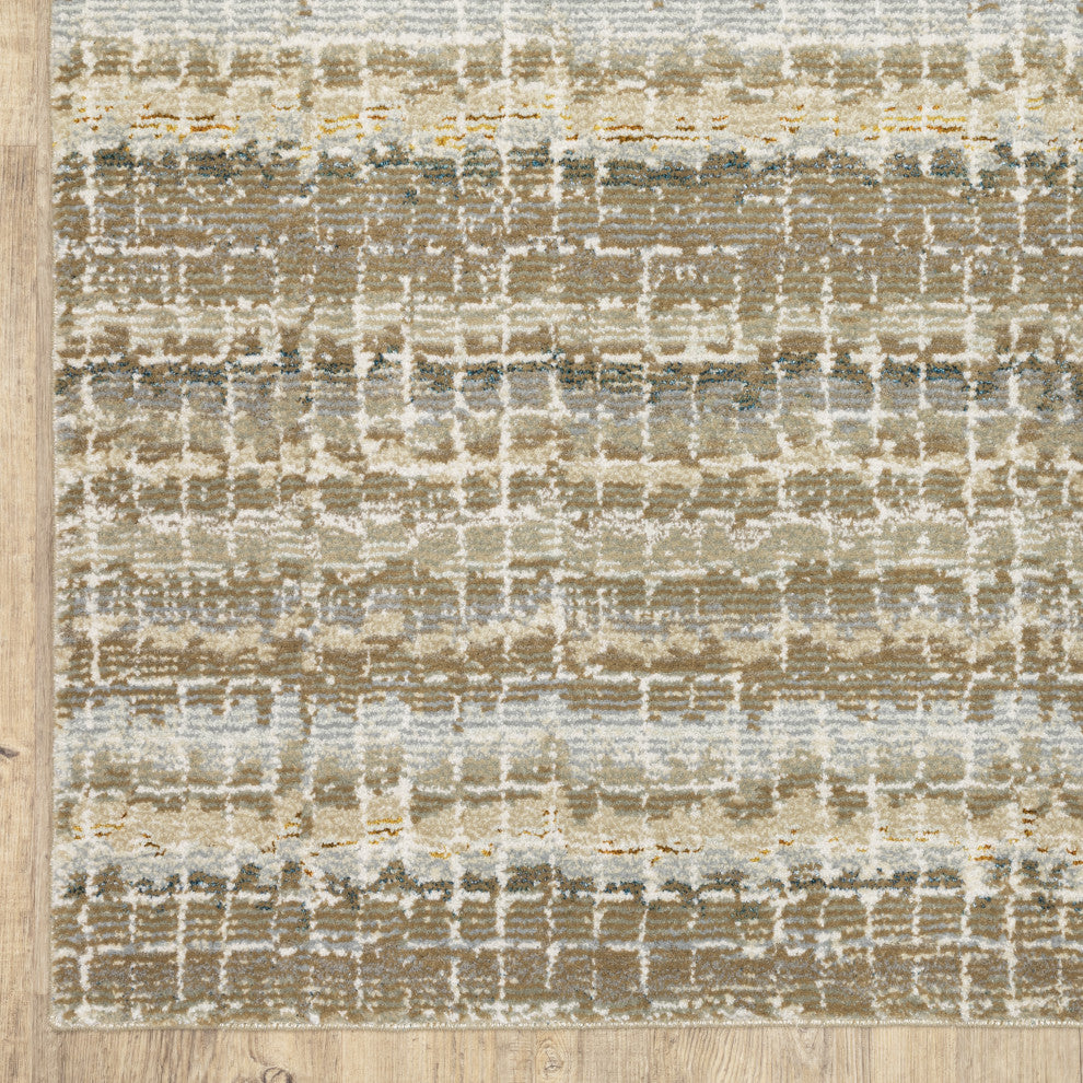 Aegina Gridwork Plaid Ivory/ Grey Area Rug Runner 2'3" x 8'