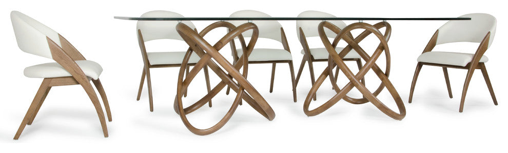 Modrest Mason Modern Glass and Walnut Dining Table