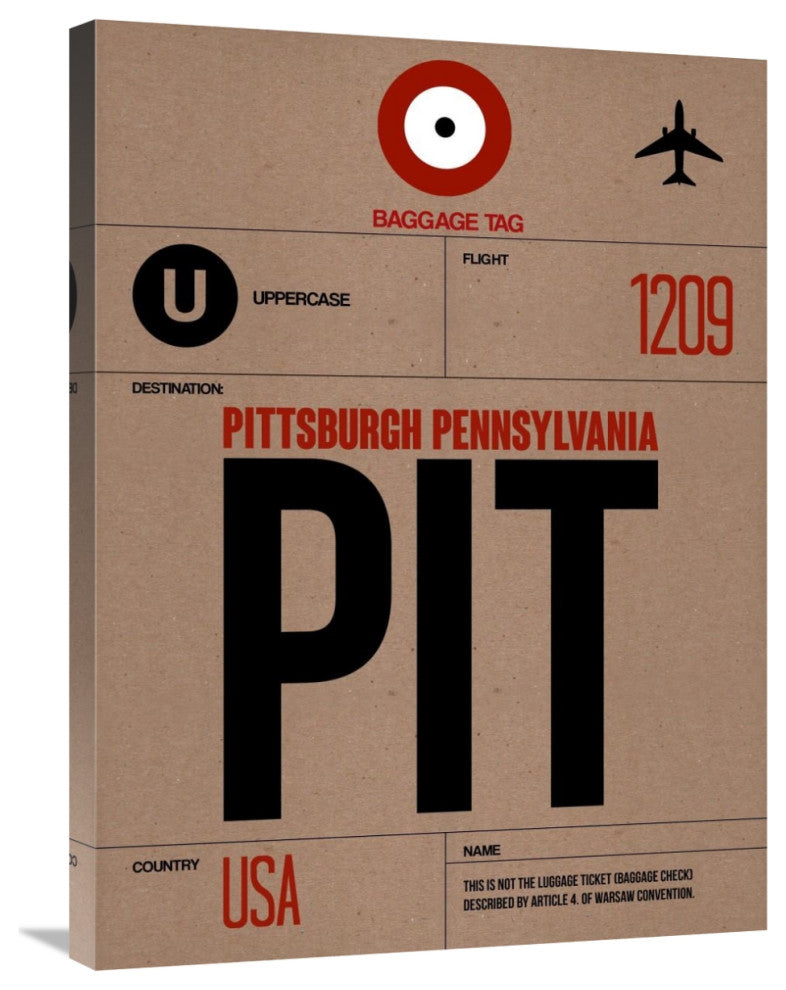 "PIT Pittsburgh Luggage Tag 1" Fine Art Print