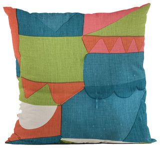 Plutus Blue Dino Graphic Print Luxury Throw Pillow, 20"x30"