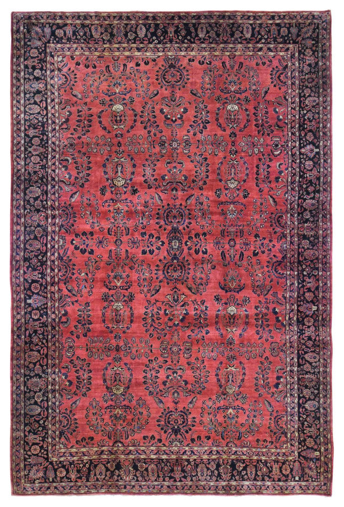 Oversized Antique Persian Moharajan Sarouk Full Pile Hand Knotted Rug12'4"x19'3"