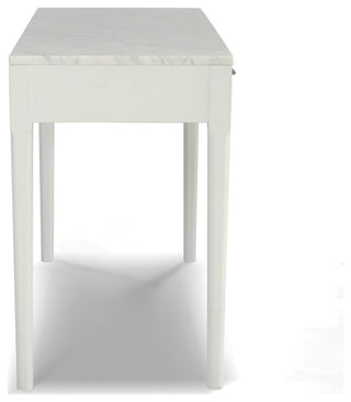 Meno 36" Rectangular Italian Carrara White Marble Console Table, White