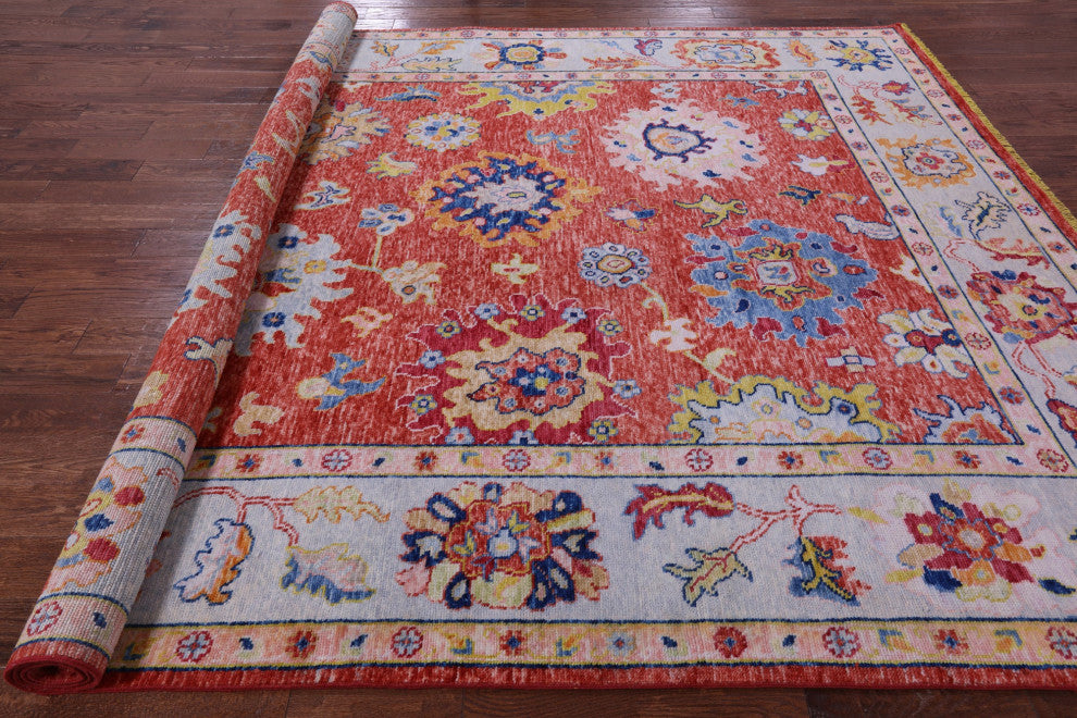 Turkish Oushak Hand Knotted Wool Rug 8' 11" X 11' 5" - Q14801