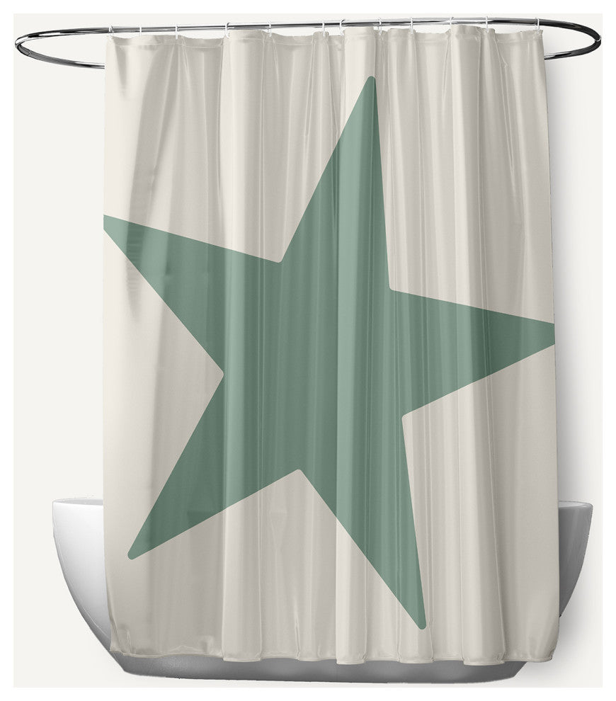 Big Star Sage 70" w x 73" h Shower Curtain