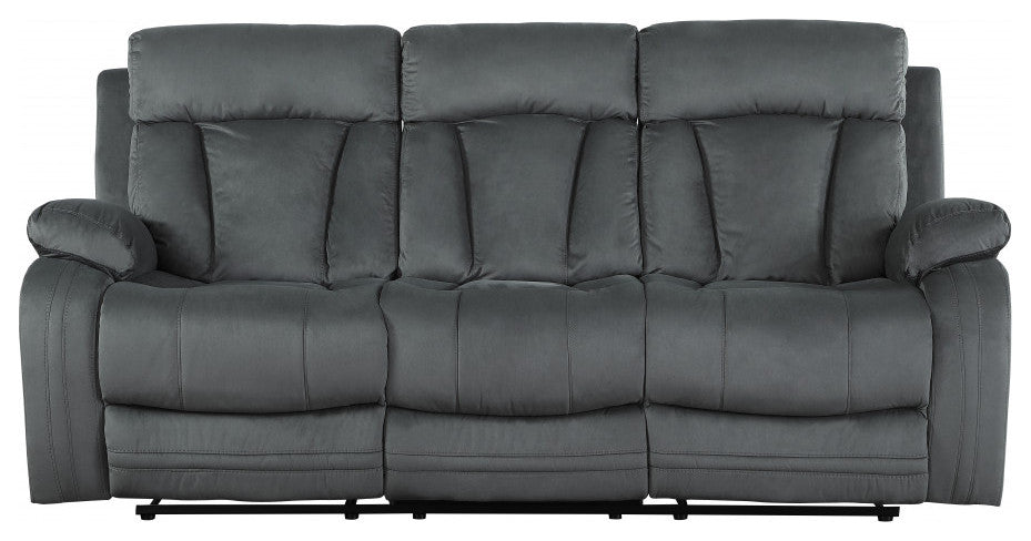 120" Modern Gray Fabric Sofa Set
