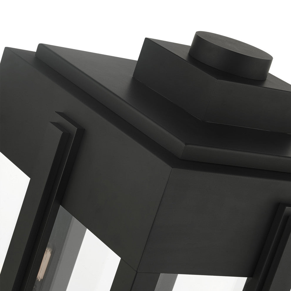 Black Art Deco, Sophisticated Outdoor Post Top Lantern