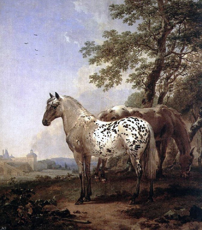 Nicolaes Berchem A Landscape With Two Horses, 20"x25" Wall Decal
